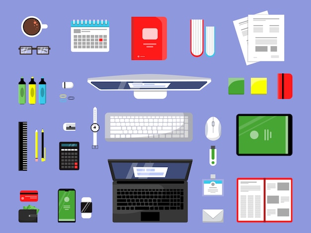 Computer office equipment Royalty Free Vector Image