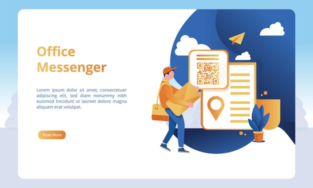 Иллюстрация office messenger для шаблонов бизнес-страниц