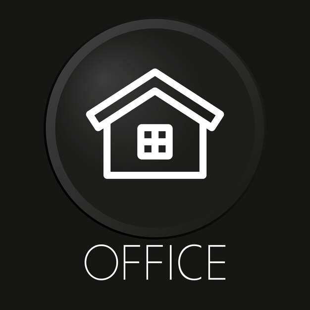 Office minimal vector line icon on 3D button isolated on black background Premium VectorxA