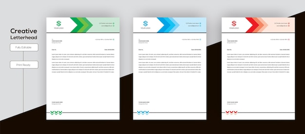 Vector office modern business letterhead template design