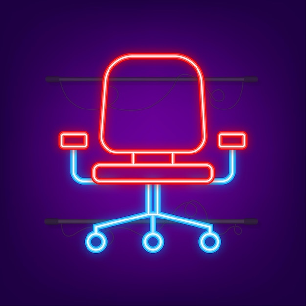 Icona al neon dell'ufficio. insieme dell'icona di web. ufficio, ottimo design per qualsiasi scopo. illustrazione di riserva di vettore.