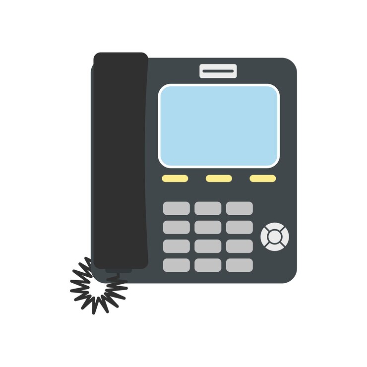 वेक्टर office phone flat icon isolated on white background