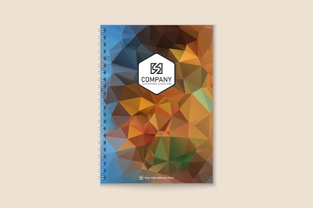 Office simple polygonal notebook cover template