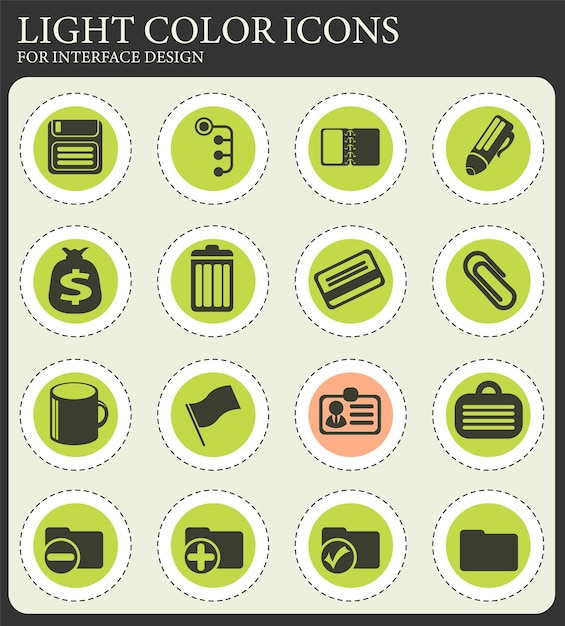 Office simple vector icons