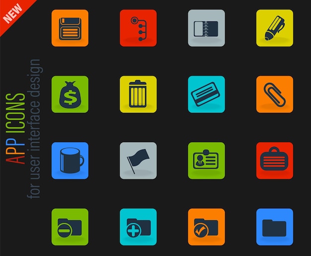 Office simple vector icons