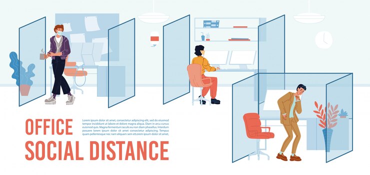 Office sociale afstand motivatie tekst poster