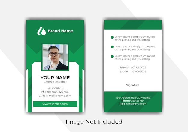 Vector office staff id card template