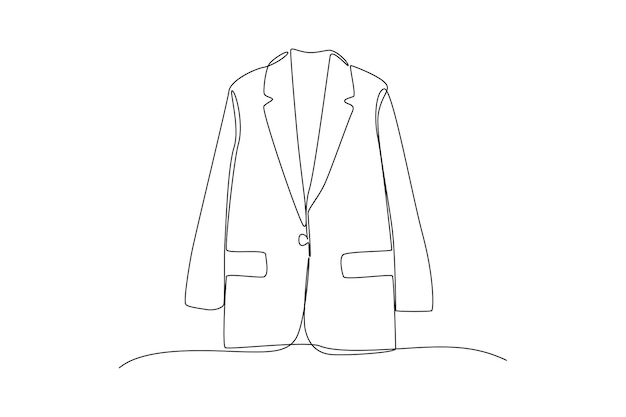 Abito da ufficio professione di lavoro e concetto minimalista uniforme disegno a linea continua illustrazione vettoriale grafica