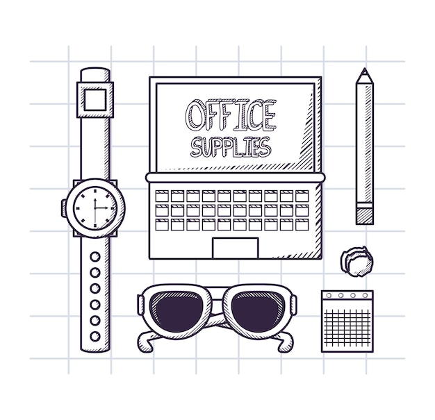 Vector office supplies