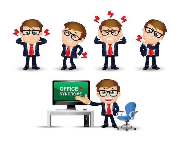 Illustrazione di sindrome di office