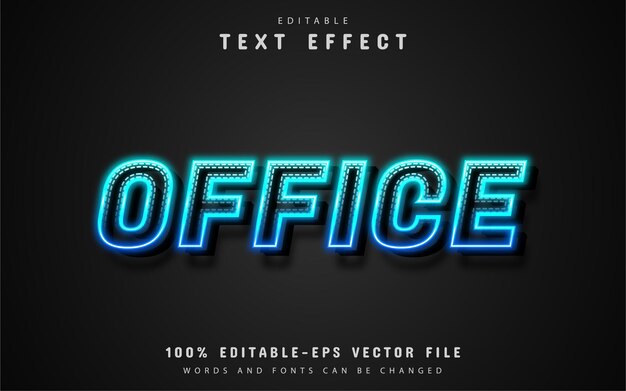 Office-tekst, blauw neon teksteffect