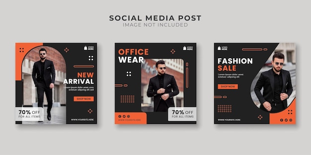 Office wear social media and instagram post template