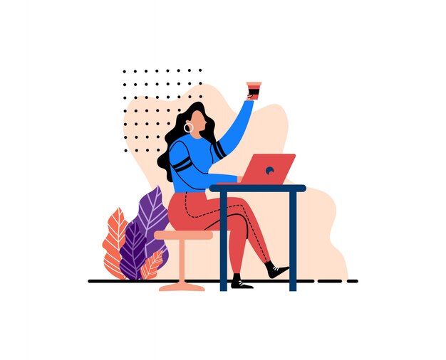 Vector office woman   illustration