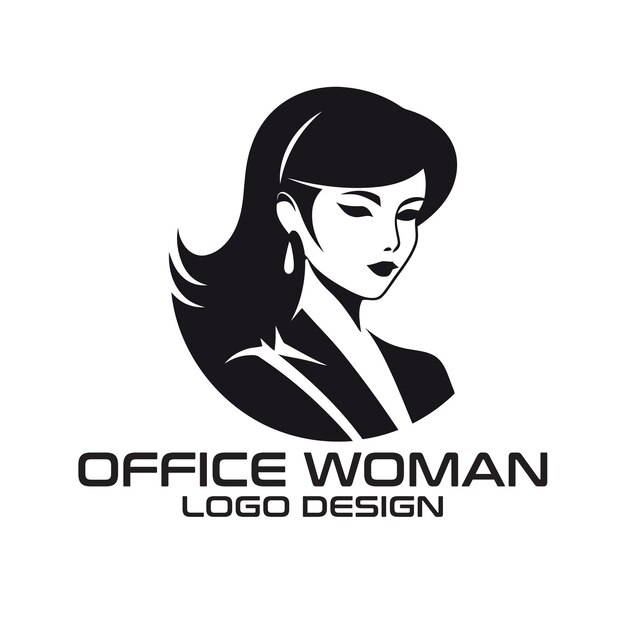 Office Woman vector logo design