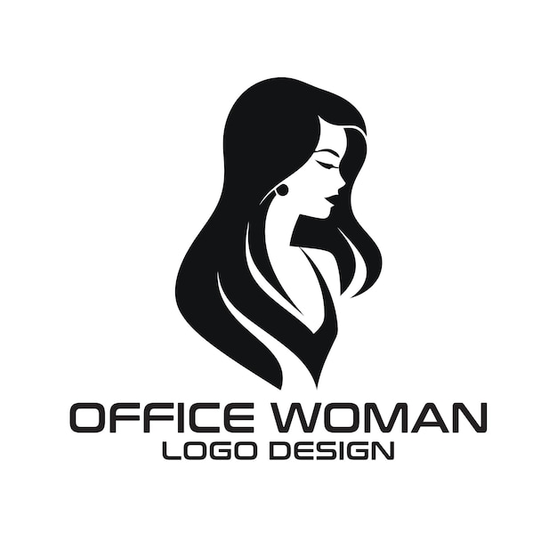 Office Woman vector logo design