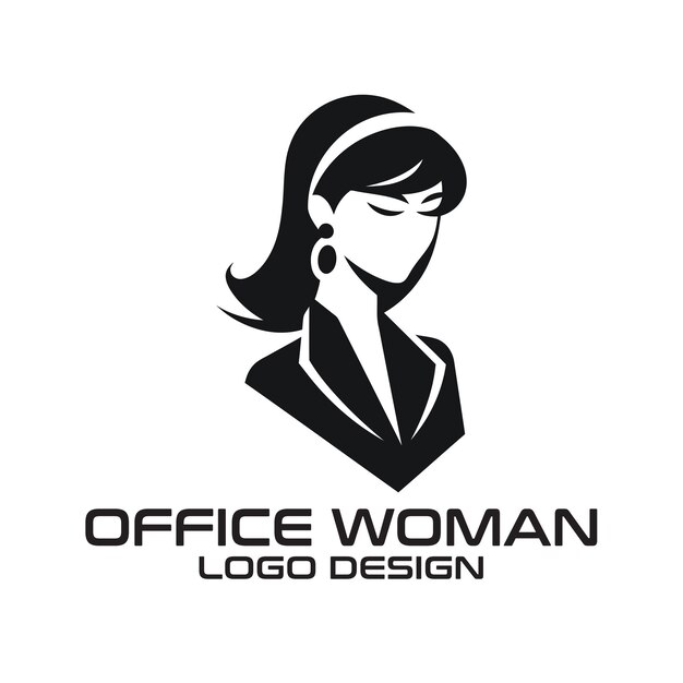 Office Woman vector logo design