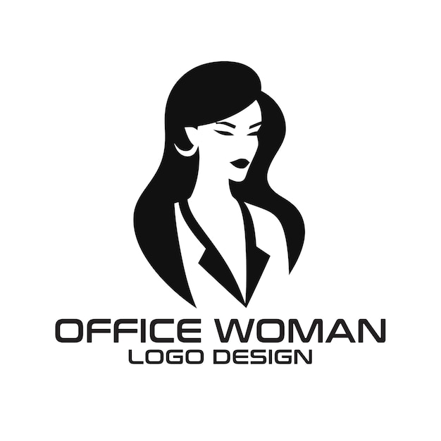 Office Woman vector logo design