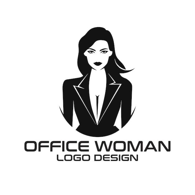 Office Woman vector logo design