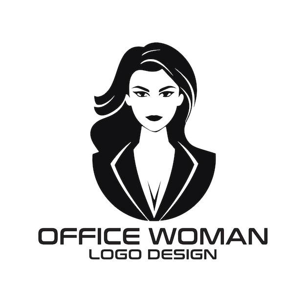 Office Woman vector logo design