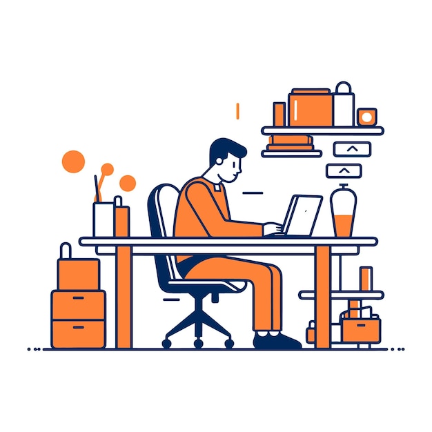 Office worker illustration vector