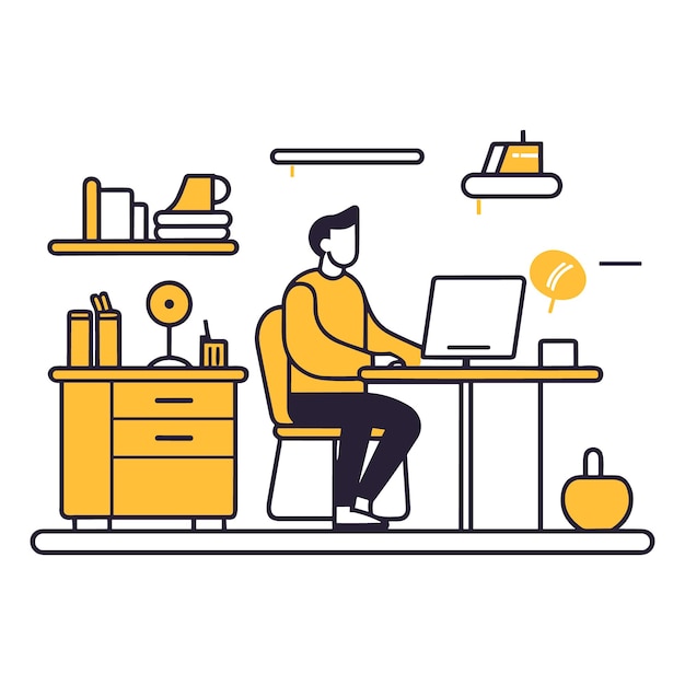 office worker illustration vector