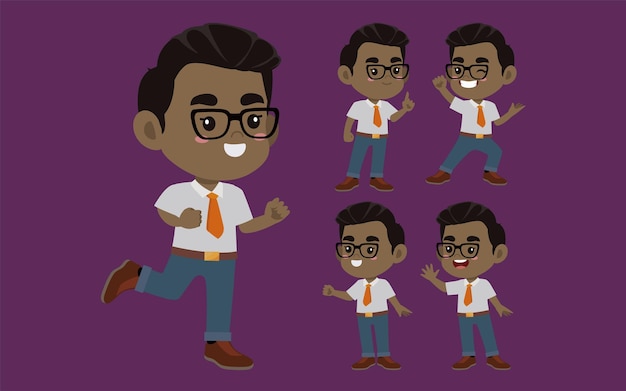 Office worker with different poses