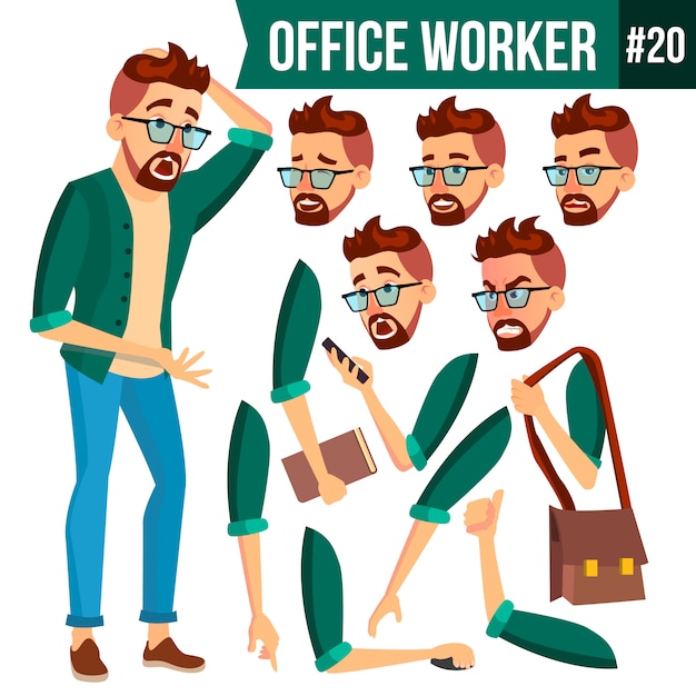 Vector office worker