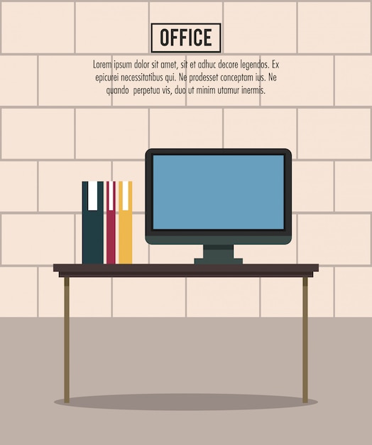 Vector office workplace banner information