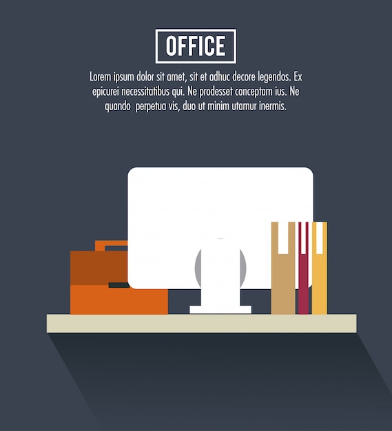 Vector office workplace banner information