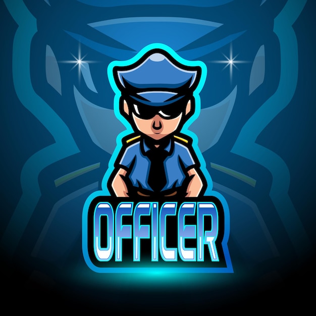 Дизайн талисмана логотипа офицера киберспорта
