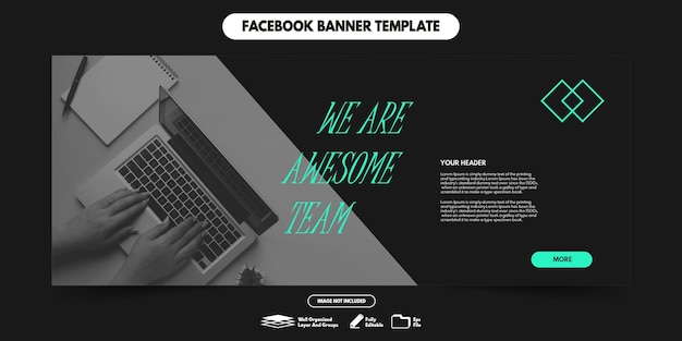 Vector officer facebook banner template