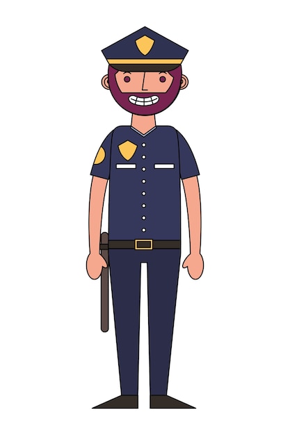 officer police character icon vector illustration design