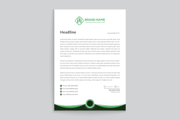 Official letterhead layout with abstract geometric design