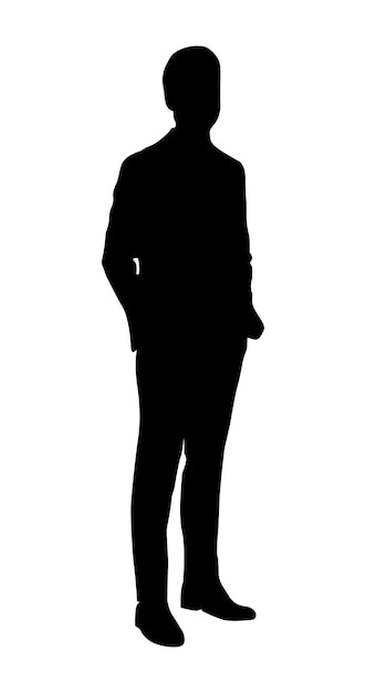 Vector official man silhouette black and white image