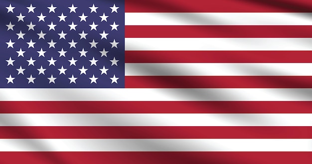 Officiële kleuren en proporties van de vlag van de Verenigde Staten Digitale vectorillustratie Plisse vlag