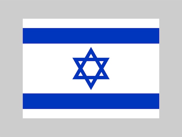 Officiële kleuren en verhoudingen van de vlag van Israël Vectorillustratie