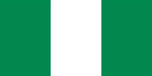 Officiële kleuren en verhoudingen van de vlag van nigeria vectorillustratie