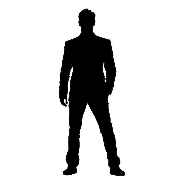 Vector officiële mannelijke silhouet op witte achtergrond