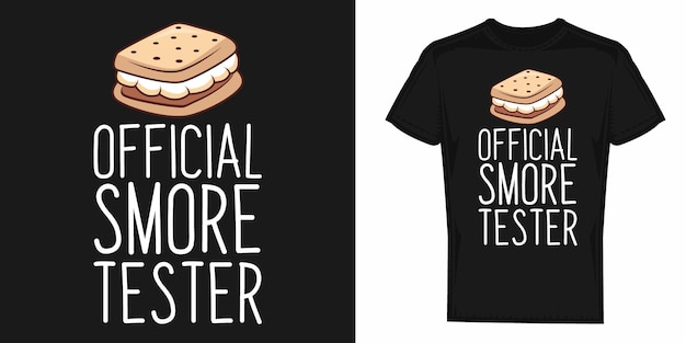 Officiële Smore Tester vectorontwerpafbeeldingen voor t-shirtafdrukken