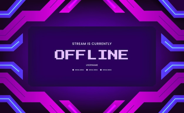 Offline Hud stream gaming window screen with geometric dynamic cyber vibrant