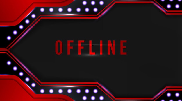 Vector offline media twitch streaming banner background