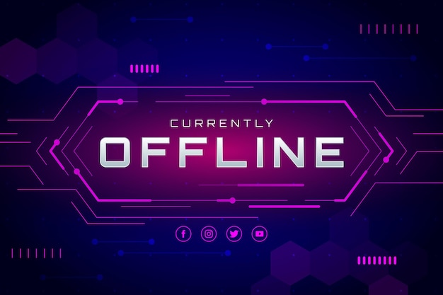 Vettore stile di gammer banner twitch offline