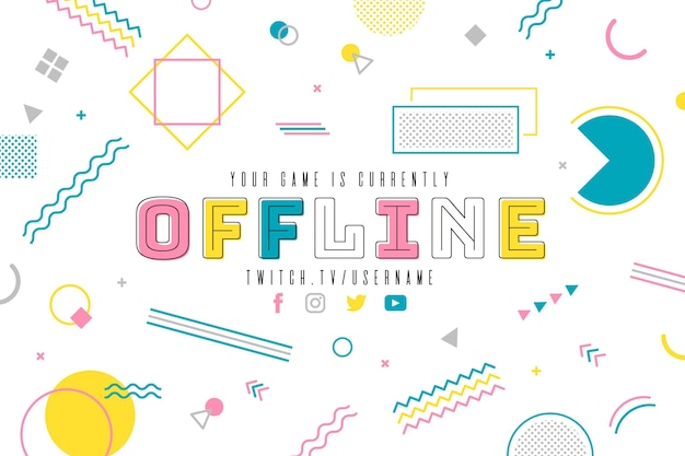 Banner twitch offline stile memphis