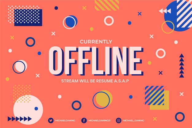 Banner twitch offline stile memphis