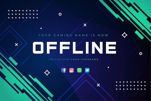 Vettore modello di banner twitch offline