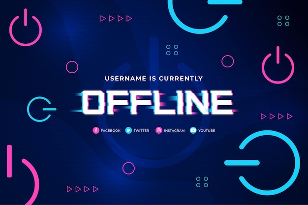 Vector offline twitch banner template