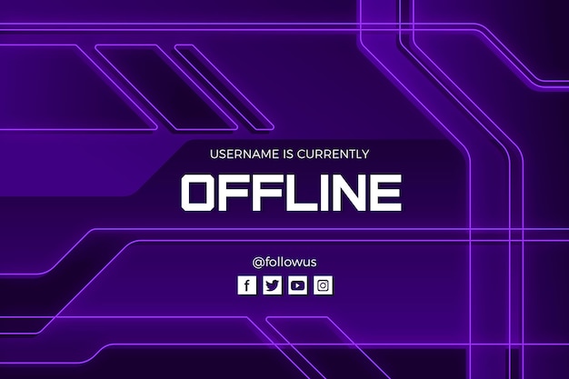 Vettore modello di banner twitch offline