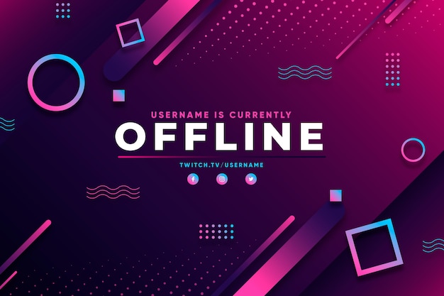 Vector offline twitch banner template