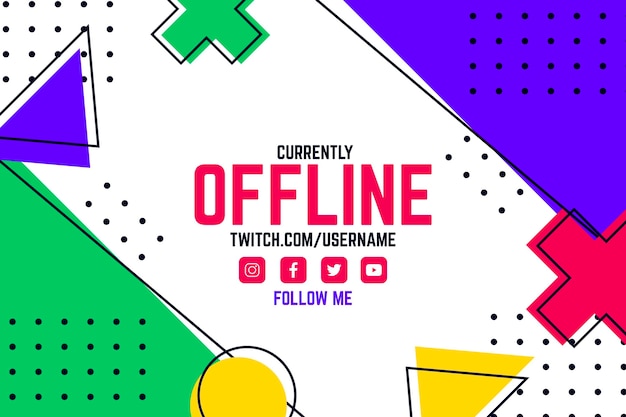 Modello di banner twitch offline