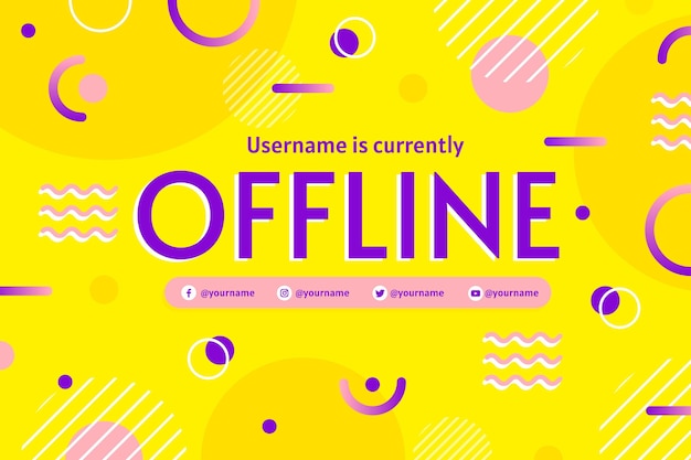 Modello di banner twitch offline